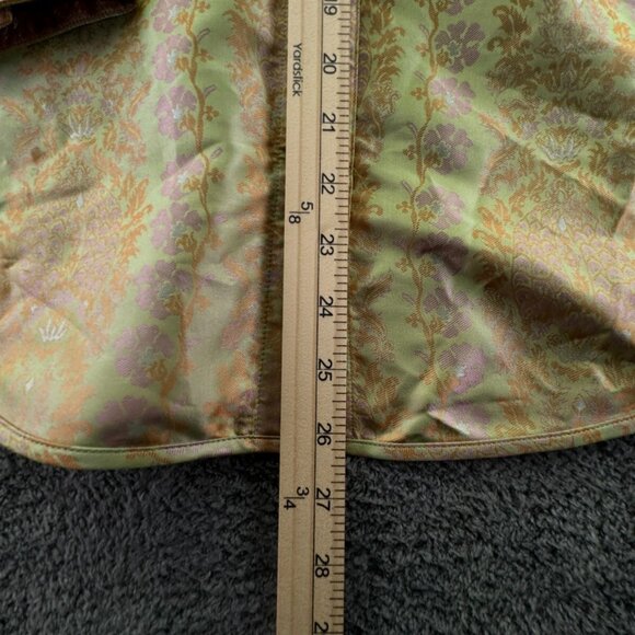 Robert Graham Women Shiny Floral Print Button Up Small Shirt Green Pink L/S - Picture 3 of 16